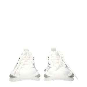 Dolce & Gabbana White Fabric Athletic Sneakers