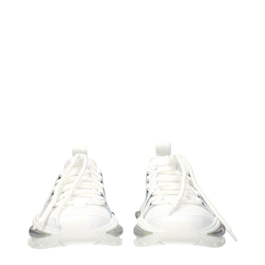 Dolce & Gabbana White Fabric Athletic Sneakers
