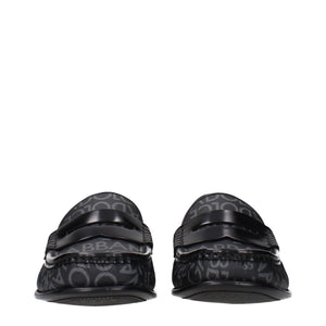 Dolce & Gabbana Black Fabric Slip-On Loafers