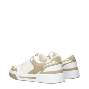 Dolce & Gabbana White Fabric Low Top Sneakers