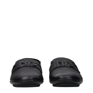 Dolce & Gabbana Black Leather Slip-On Loafers