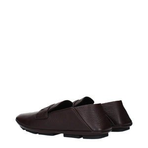 Dolce & Gabbana Brown Leather Slip-On Loafers