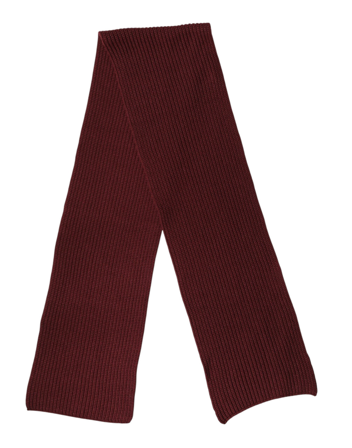 Dolce & Gabbana Maroon Cashmere Knitted NeckWrap Shawl Scarf