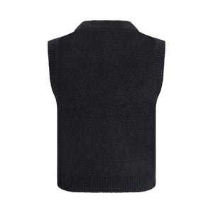 Ganni Black Wool Sleeveles Sweater
