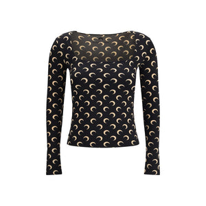 Marine Serre Black Polyamide Top