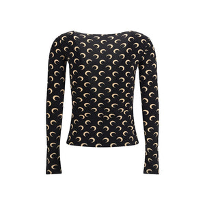 Marine Serre Black Polyamide Top