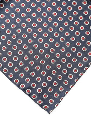 Dolce & Gabbana Blue Patterned Silk Square Handkerchief Scarf