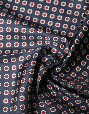 Dolce & Gabbana Blue Patterned Silk Square Handkerchief Scarf