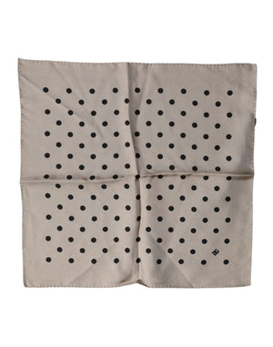 Dolce & Gabbana Brown Polka Dot Square Handkerchief Scarf