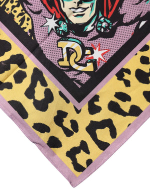 Dolce & Gabbana Multicolor Cartoon Square Foulard Scarf