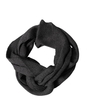 Dolce & Gabbana Black Cashmere Knit Neck Wrap Foulard Scarf