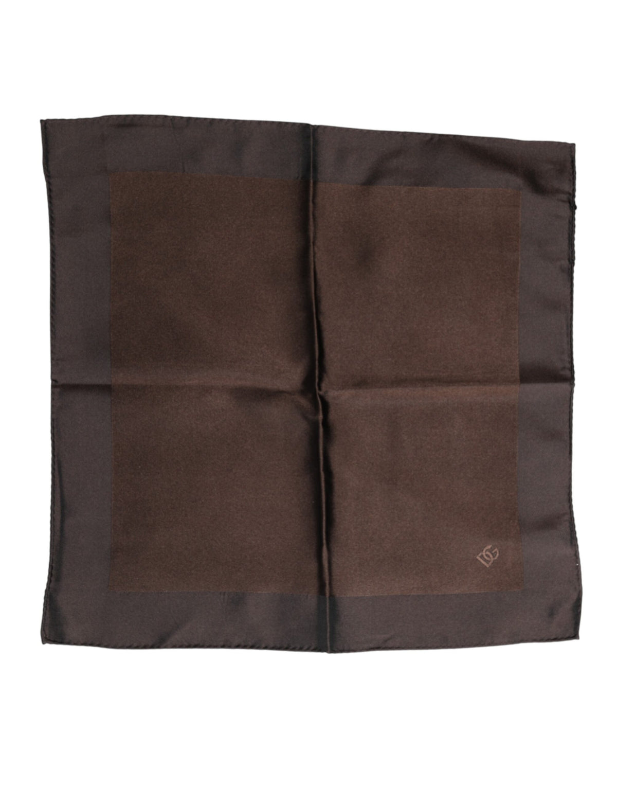 Dolce & Gabbana Brown Logo Silk Square Handkerchief Scarf