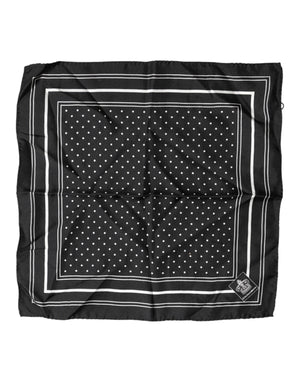 Dolce & Gabbana Scarf Black Poka Dot Men Square Handkerchief