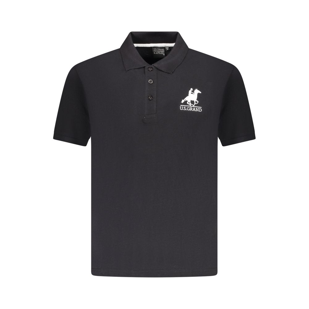 U.S. Grand Polo Black Cotton Polo Shirt