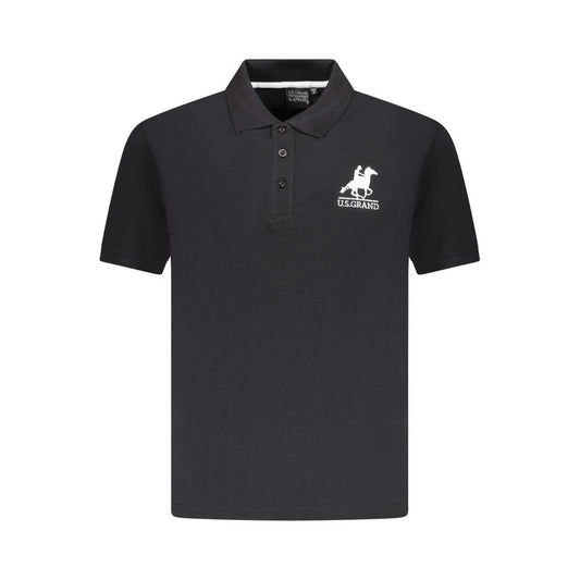 U.S. Grand Polo Black Cotton Polo Shirt