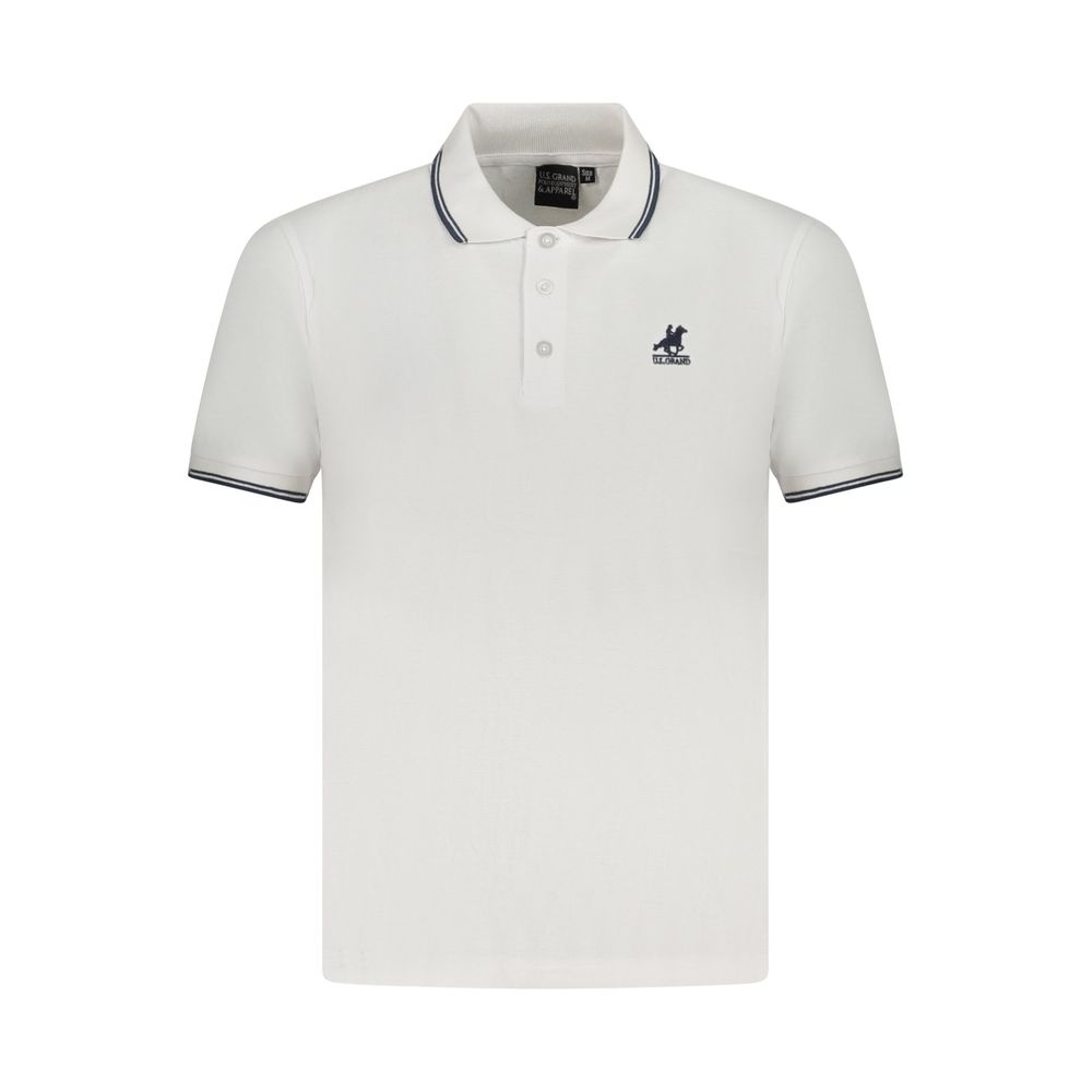 U.S. Grand Polo White Cotton Men's Polo Shirt
