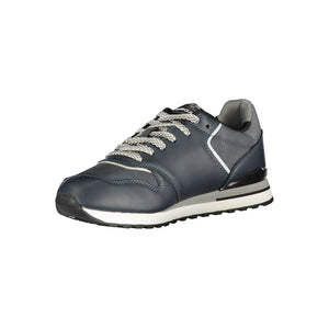 Gas Blue Polyurethane Men Sneaker
