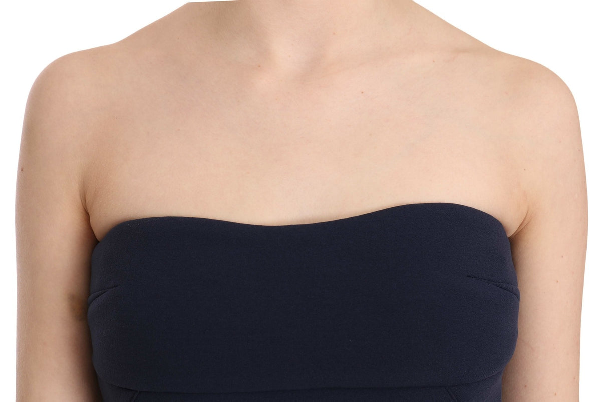 Costume National Strapless Zipper Back Tube Top Blouse