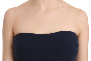 Costume National Strapless Zipper Back Tube Top Blouse