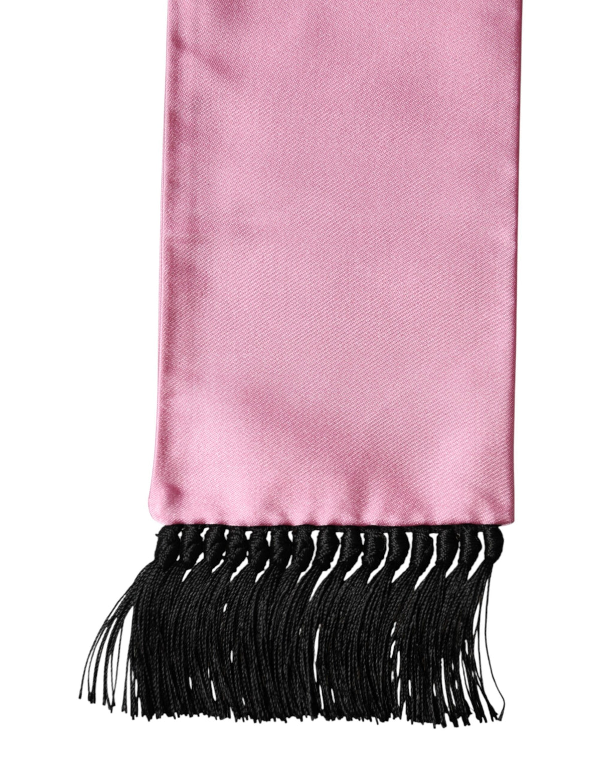 Dolce & Gabbana Pink Silk Fringes Neck Wrap Foulard Scarf