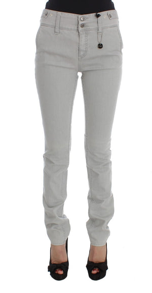 Costume National Pants Gray Cotton Blend Super Slim Fit Jeans