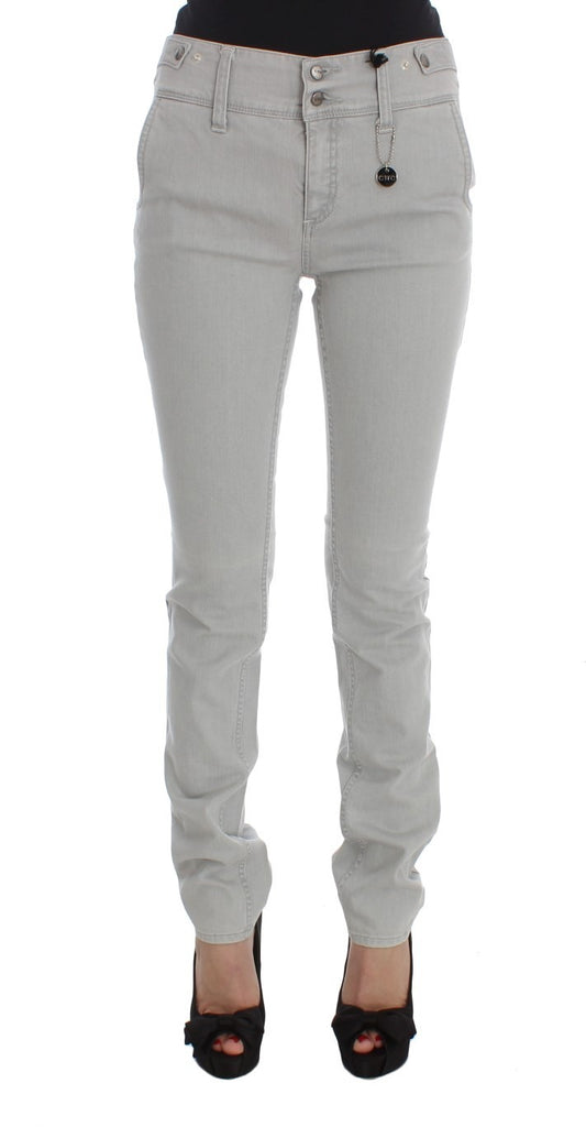 Costume National Pants Gray Cotton Blend Super Slim Fit Jeans