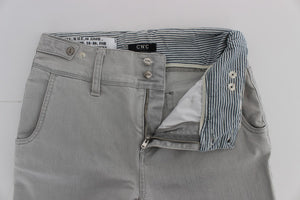 Costume National Pants Gray Cotton Blend Super Slim Fit Jeans