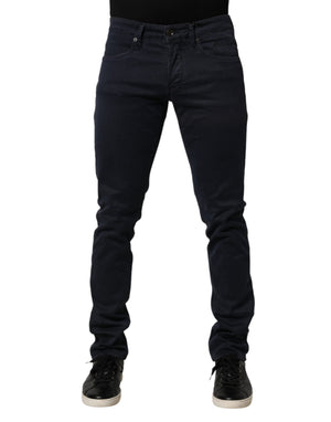 Siviglia Black Mid Waist Cotton Skinny Denim Men Trouser Jeans