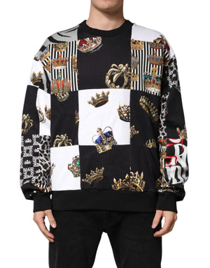 Dolce & Gabbana Multicolor Crown Print Sweatshirt Sweater
