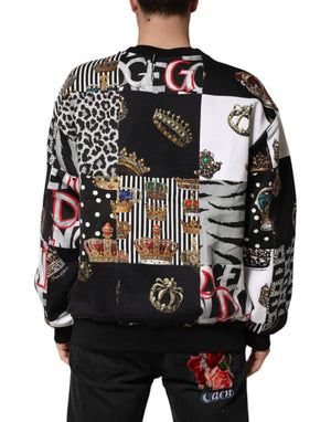 Dolce & Gabbana Multicolor Crown Print Sweatshirt Sweater