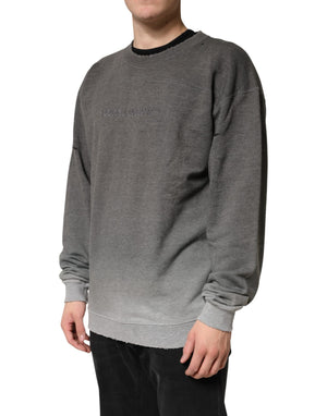 Dolce & Gabbana Gray Cotton Crew Neck Men Sweatshirt Sweater