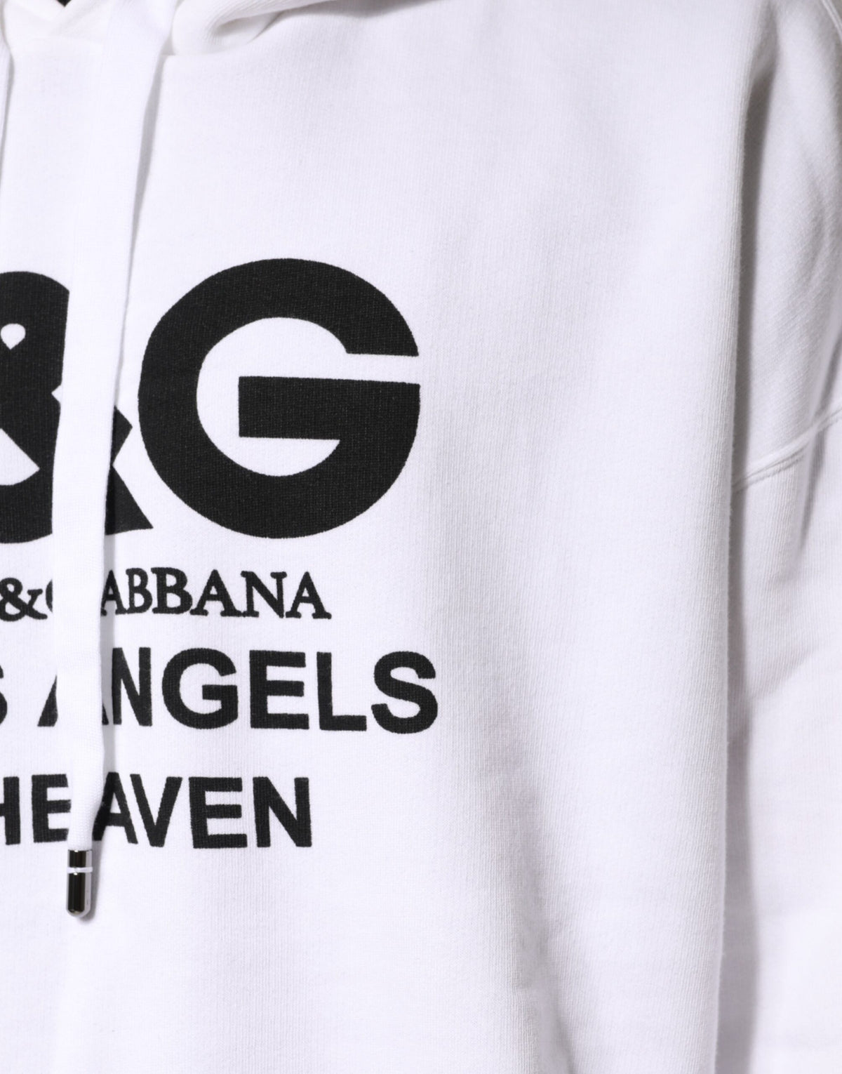 Dolce & Gabbana White Logo Cotton Hooded Sweatshirt  Sweater