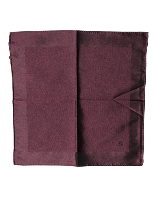 Dolce & Gabbana Maroon Logo Silk Square Handkerchief Scarf