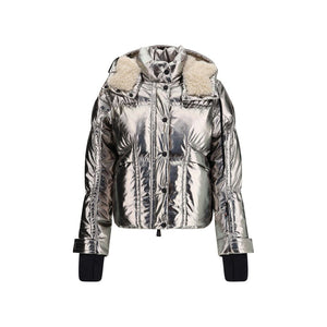 Moncler Grenoble Silver Polyester Coat
