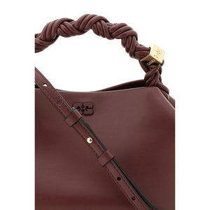 Ganni Bordeaux Calf Leather Bos Taurus Handbag