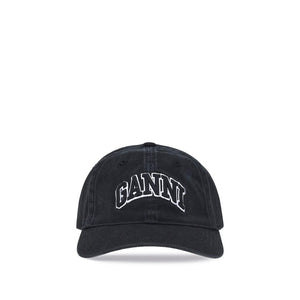 Ganni Black Cotton Cap (Baseball Hat)