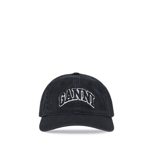 Ganni Black Cotton Cap (Baseball Hat)