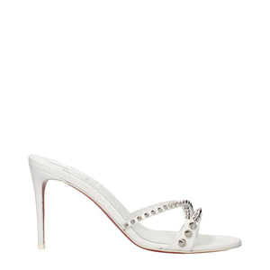 Christian Louboutin White Leather Stiletto Heel Sandals
