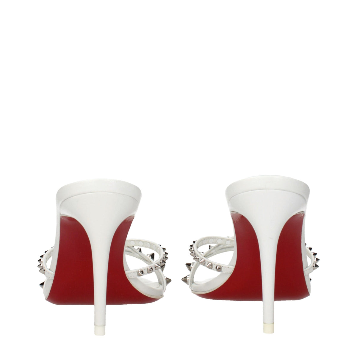 Christian Louboutin White Leather Stiletto Heel Sandals