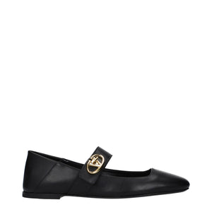 Valentino Garavani Black Leather Ballet Flats