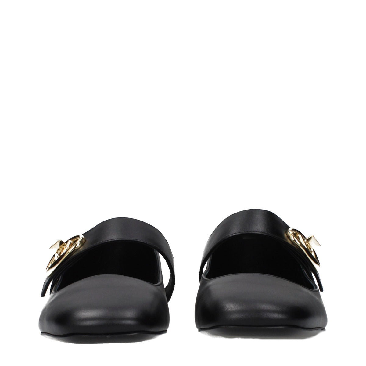 Valentino Garavani Black Leather Ballet Flats