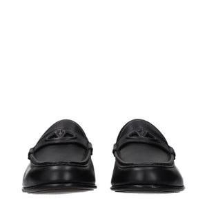 Valentino Garavani Black Leather Slip-On Loafers