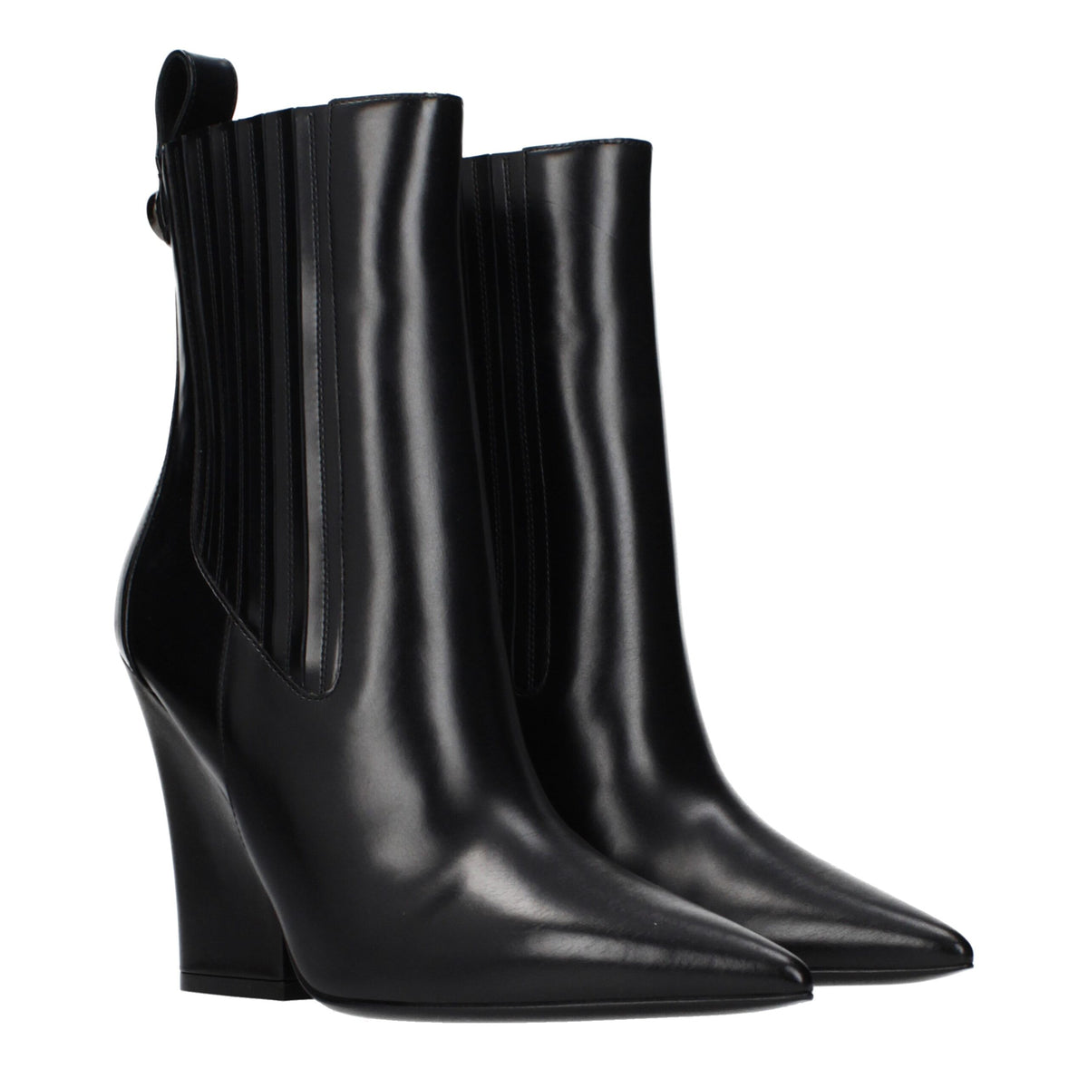 Valentino Garavani Black Leather Ankle Boots
