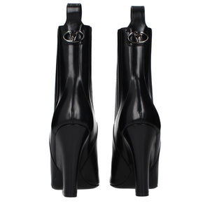 Valentino Garavani Black Leather Ankle Boots