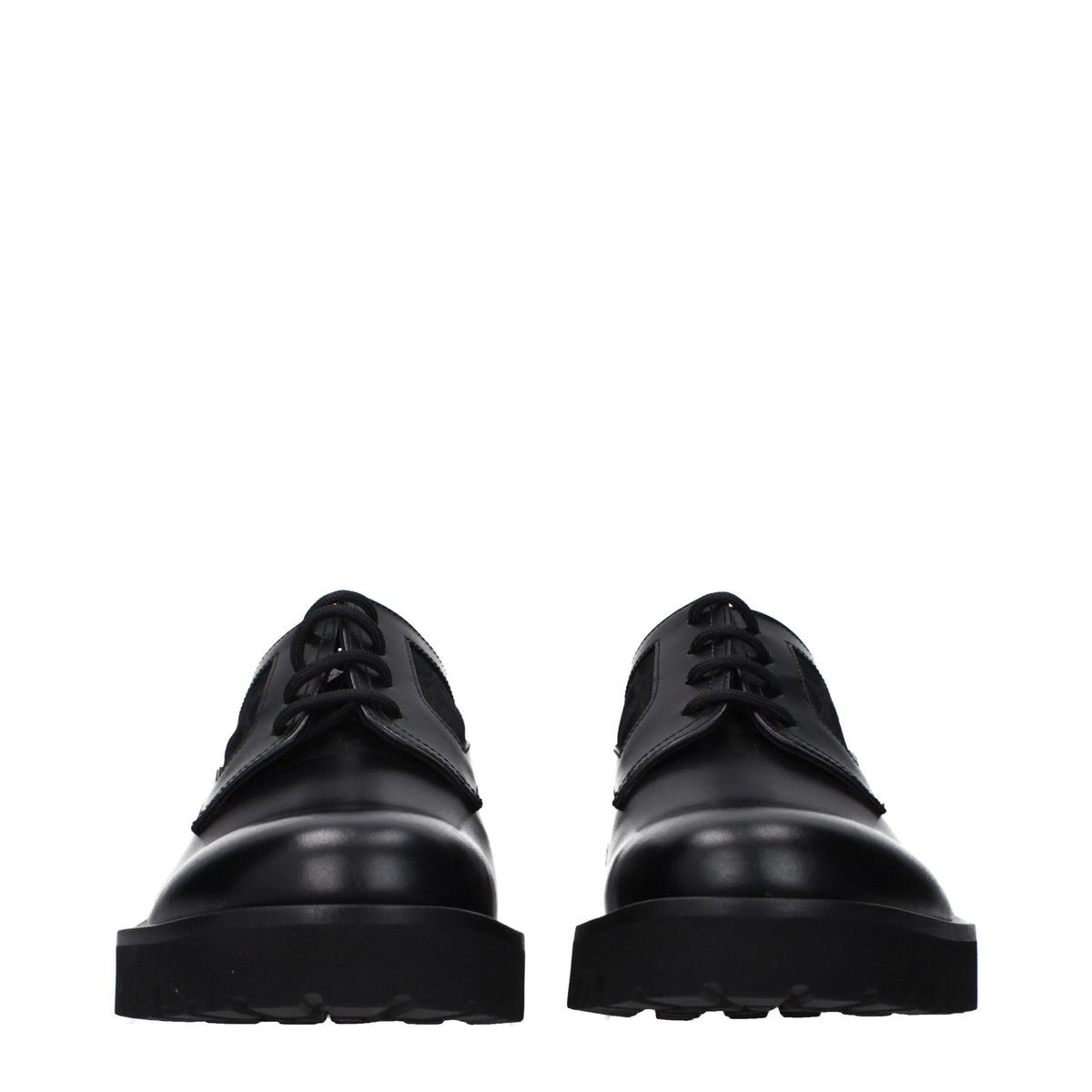 Valentino Garavani Black Leather Oxfords And Derbies