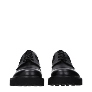 Valentino Garavani Black Leather Oxfords And Derbies