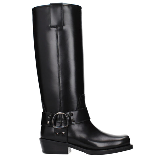 Valentino Garavani Black Leather Boots