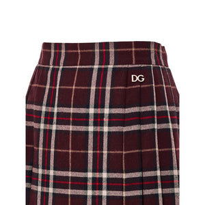 Dolce & Gabbana Bordeaux Wool Mini Skirt