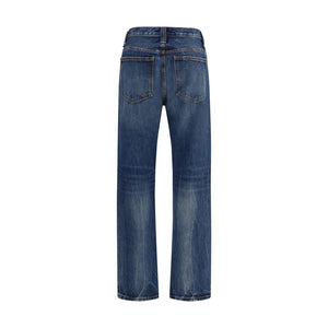 Khaite Blue Cotton High-Waisted Jean