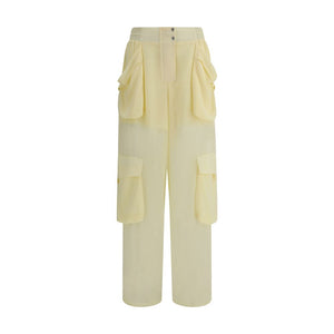PINKO Yellow Polyester Cargo Pants